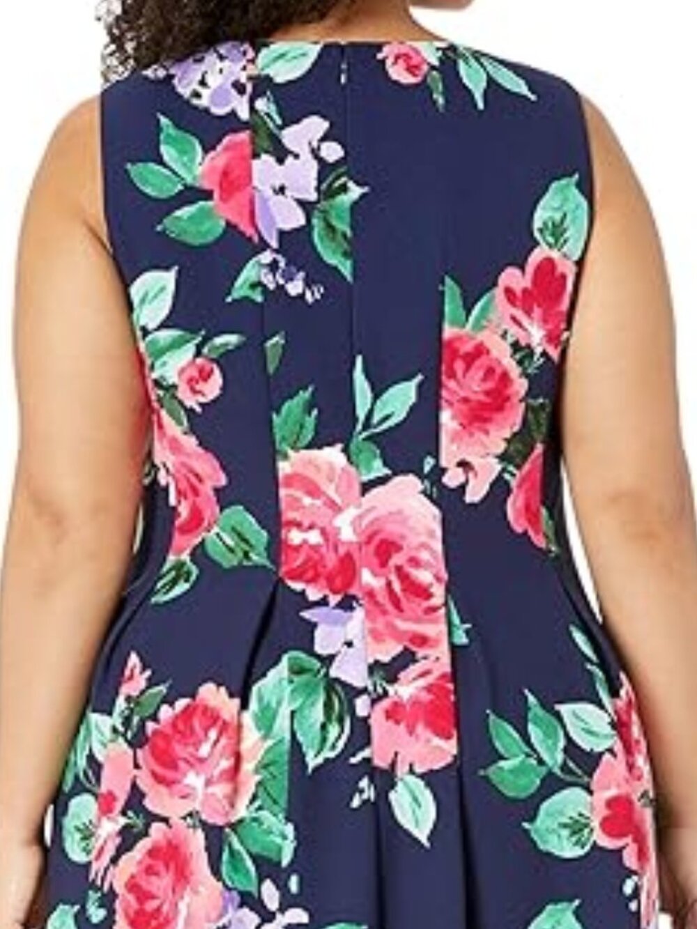Jessica Howard Navy Blue Floral Fit and Flare Sleeveless Plus Dress SZ 24W - Picture 7 of 7